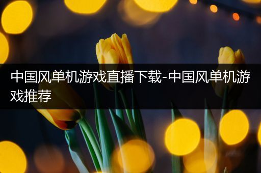 中国风单机游戏直播下载-中国风单机游戏推荐
