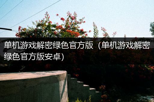 单机游戏解密绿色官方版（单机游戏解密绿色官方版安卓）