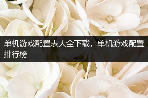 单机游戏配置表大全下载，单机游戏配置排行榜