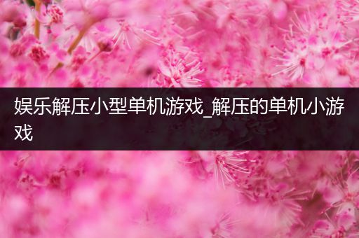 娱乐解压小型单机游戏_解压的单机小游戏