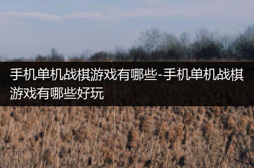 手机单机战棋游戏有哪些-手机单机战棋游戏有哪些好玩
