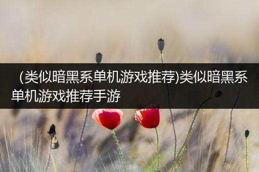 （类似暗黑系单机游戏推荐)类似暗黑系单机游戏推荐手游