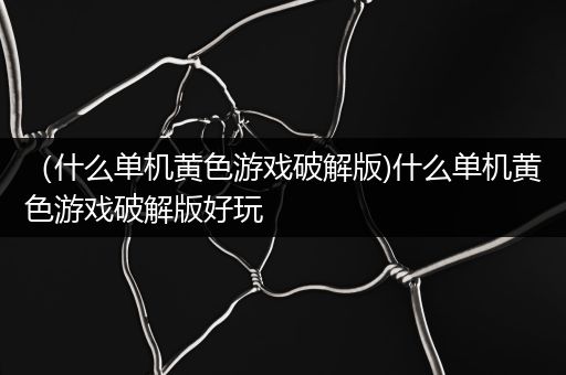 （什么单机黄色游戏破解版)什么单机黄色游戏破解版好玩