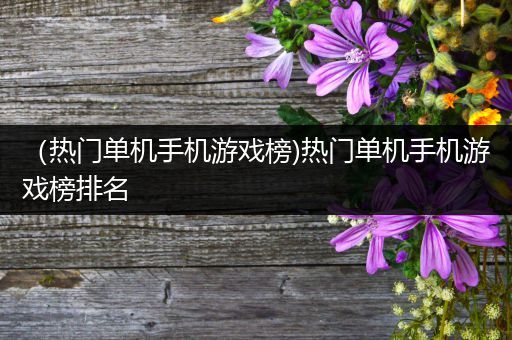 （热门单机手机游戏榜)热门单机手机游戏榜排名