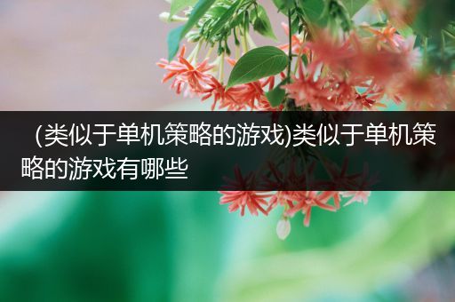 （类似于单机策略的游戏)类似于单机策略的游戏有哪些
