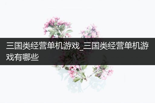 三国类经营单机游戏_三国类经营单机游戏有哪些