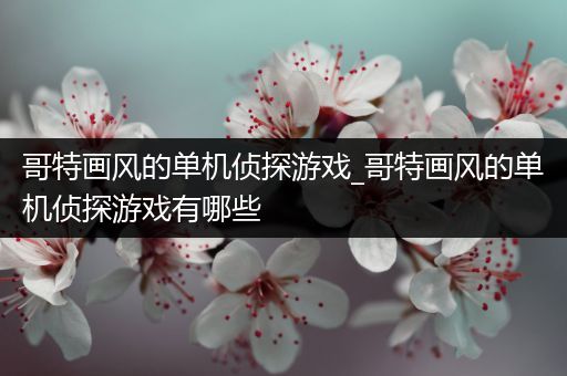 哥特画风的单机侦探游戏_哥特画风的单机侦探游戏有哪些