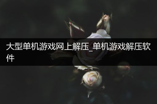 大型单机游戏网上解压_单机游戏解压软件