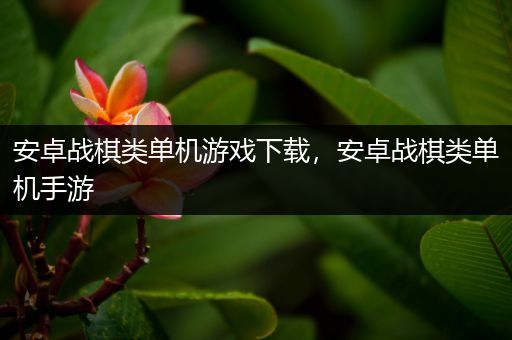 安卓战棋类单机游戏下载，安卓战棋类单机手游