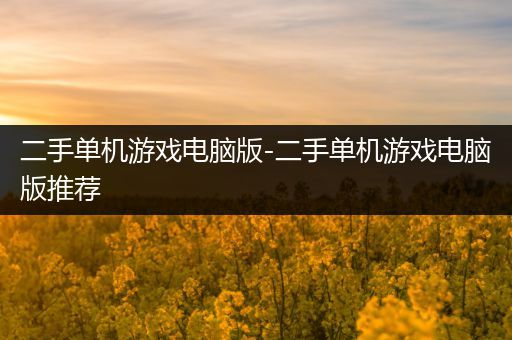 二手单机游戏电脑版-二手单机游戏电脑版推荐