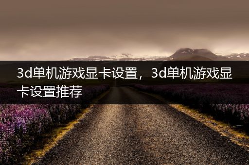 3d单机游戏显卡设置，3d单机游戏显卡设置推荐