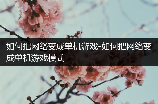 如何把网络变成单机游戏-如何把网络变成单机游戏模式