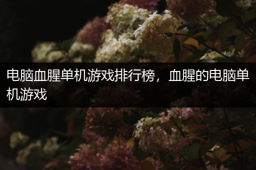 电脑血腥单机游戏排行榜，血腥的电脑单机游戏