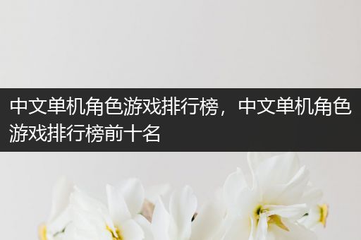 中文单机角色游戏排行榜，中文单机角色游戏排行榜前十名