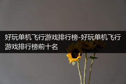 好玩单机飞行游戏排行榜-好玩单机飞行游戏排行榜前十名
