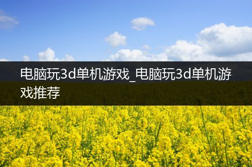 电脑玩3d单机游戏_电脑玩3d单机游戏推荐