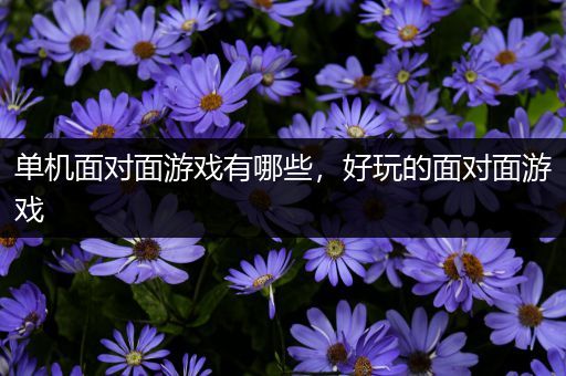 单机面对面游戏有哪些，好玩的面对面游戏
