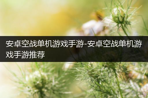 安卓空战单机游戏手游-安卓空战单机游戏手游推荐
