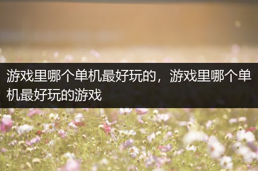 游戏里哪个单机最好玩的，游戏里哪个单机最好玩的游戏