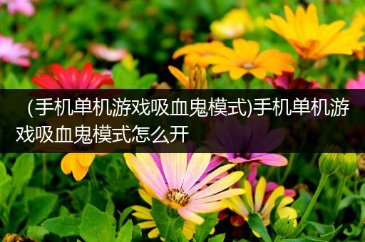 （手机单机游戏吸血鬼模式)手机单机游戏吸血鬼模式怎么开