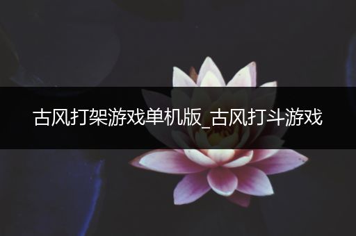 古风打架游戏单机版_古风打斗游戏