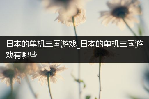 日本的单机三国游戏_日本的单机三国游戏有哪些