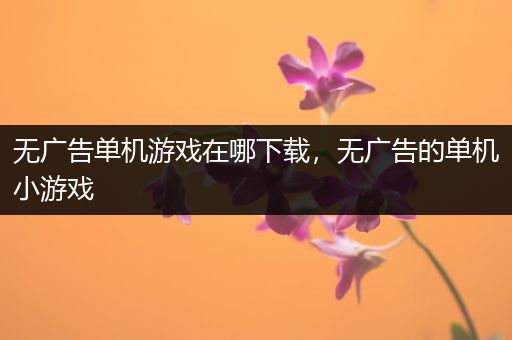 无广告单机游戏在哪下载，无广告的单机小游戏