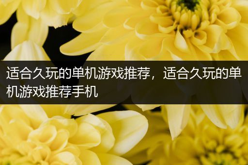 适合久玩的单机游戏推荐，适合久玩的单机游戏推荐手机