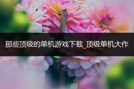 那些顶级的单机游戏下载_顶级单机大作