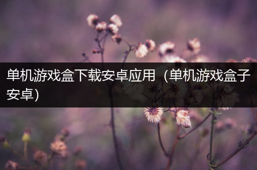 单机游戏盒下载安卓应用（单机游戏盒子安卓）