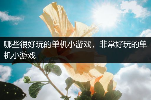 哪些很好玩的单机小游戏，非常好玩的单机小游戏