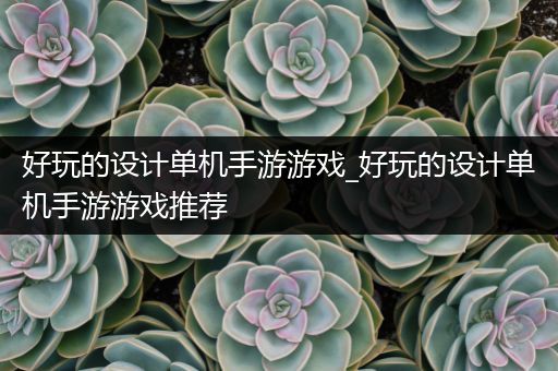 好玩的设计单机手游游戏_好玩的设计单机手游游戏推荐