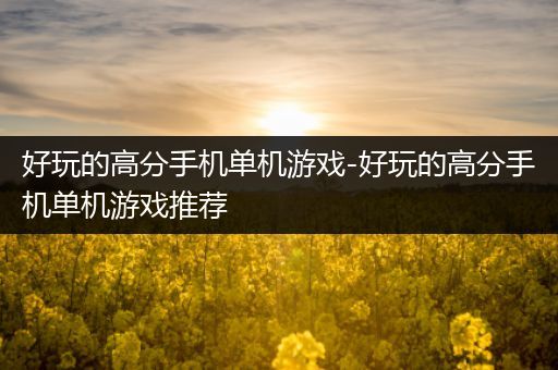 好玩的高分手机单机游戏-好玩的高分手机单机游戏推荐
