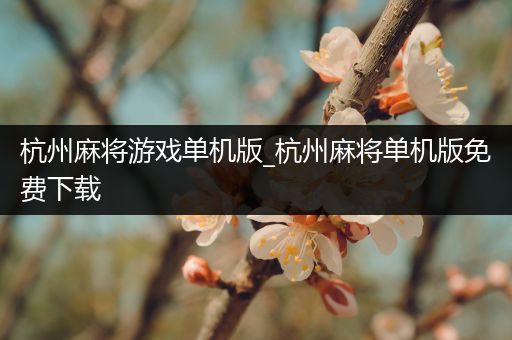 杭州麻将游戏单机版_杭州麻将单机版免费下载