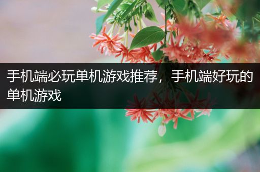 手机端必玩单机游戏推荐，手机端好玩的单机游戏