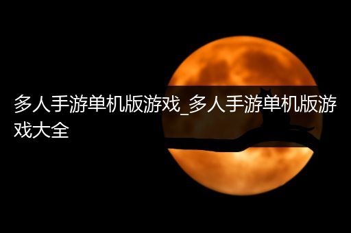 多人手游单机版游戏_多人手游单机版游戏大全