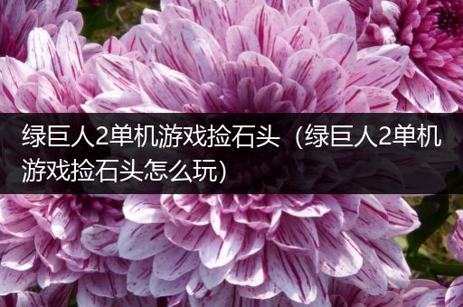 绿巨人2单机游戏捡石头（绿巨人2单机游戏捡石头怎么玩）