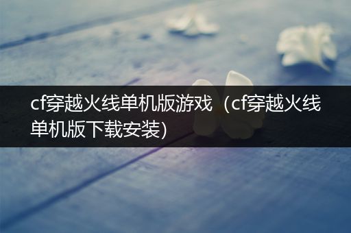 cf穿越火线单机版游戏（cf穿越火线单机版下载安装）