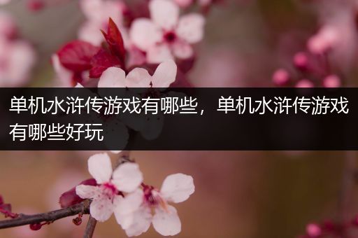 单机水浒传游戏有哪些，单机水浒传游戏有哪些好玩