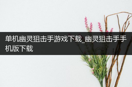 单机幽灵狙击手游戏下载_幽灵狙击手手机版下载