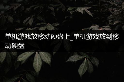 单机游戏放移动硬盘上_单机游戏放到移动硬盘