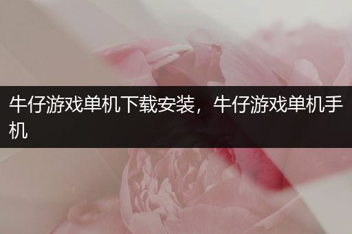 牛仔游戏单机下载安装，牛仔游戏单机手机