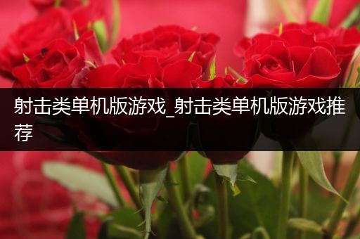 射击类单机版游戏_射击类单机版游戏推荐