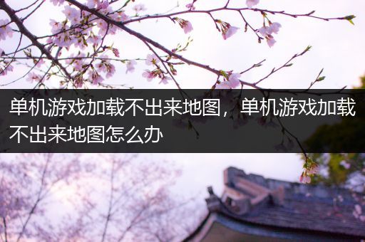 单机游戏加载不出来地图，单机游戏加载不出来地图怎么办