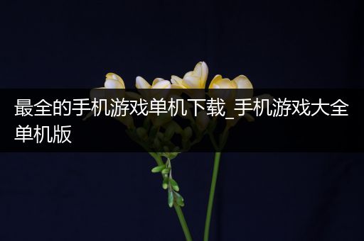 最全的手机游戏单机下载_手机游戏大全单机版
