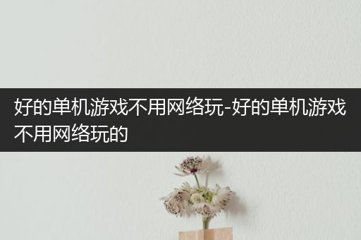 好的单机游戏不用网络玩-好的单机游戏不用网络玩的