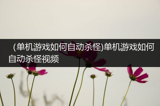（单机游戏如何自动杀怪)单机游戏如何自动杀怪视频
