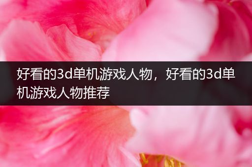 好看的3d单机游戏人物，好看的3d单机游戏人物推荐