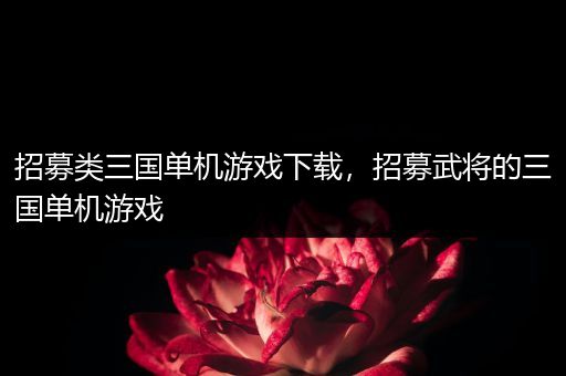 招募类三国单机游戏下载，招募武将的三国单机游戏