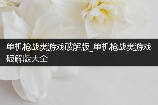 单机枪战类游戏破解版_单机枪战类游戏破解版大全